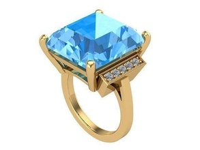 topaze bague diamant d'or siver bijoux anneaux 3d print model - Mito3D