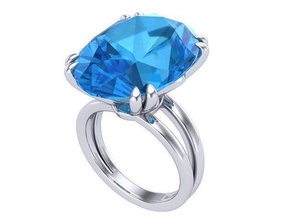 topaz ring final version diamond golden silver jewelry rings 3d print model - Mito3D