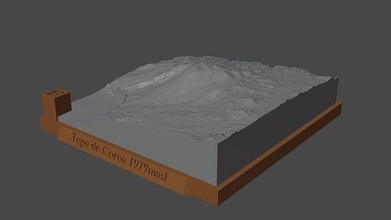 tope taç dağ manzara yanardağ arazi çevre doğa fotogrametri yükseklik dem Bilim 3d print model - Mito3D