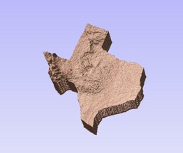 topographisch Daten Texas Geographie cnc Carving Höhenkarte Höhe Karte Hobby DIY 3d print model - Mito3D