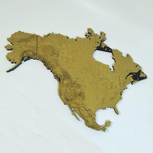 topographical map of north america borders relief topographic northamerica usa mountain terrain 3dprint geography geoscience dem elevation canada mexico eductional accesible blind science engineering 3d print model - Mito3D