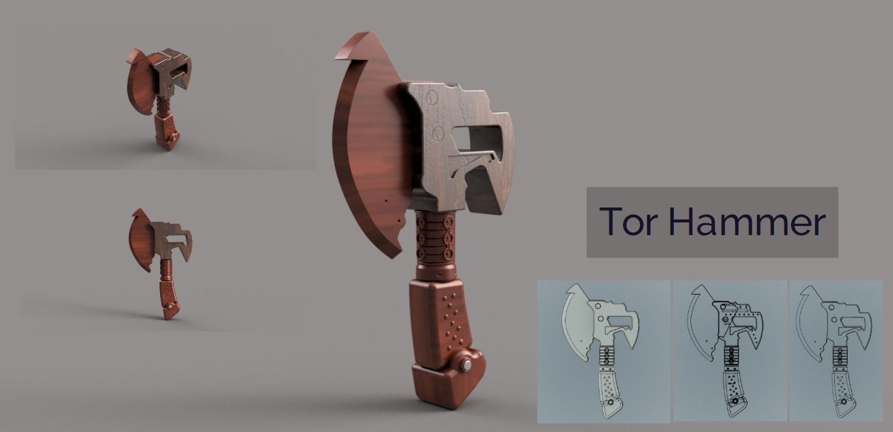 tor hammer kunst werkzeug schmied hobby diy hand werkzeuge 3D print model - Mito3D