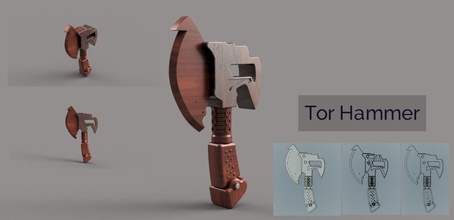 tor hammer art tool blacksmith hobby diy hand tools 3d print model - Mito3D