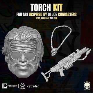 torch kit gi joe fan art action figures dreadnoks cobra classified figure head military corb games toys 3d print model - Mito3D