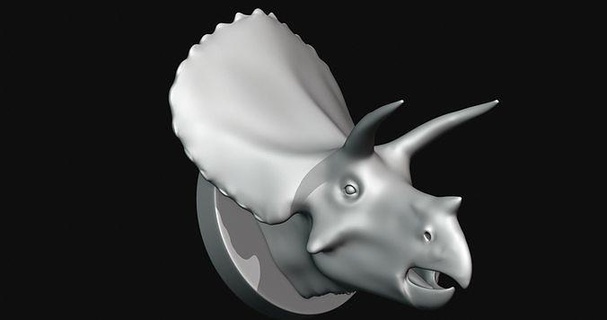 torosaurus head 3d model printable print dinosaur art sculptures 3d print model - Mito3D