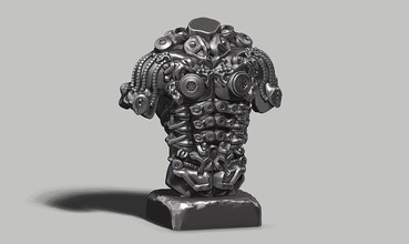 torso robot escultura a05 anatomía cuerpo zbrush 3dprint figurilla figura modelo miniaturas figuritas personaje estatua hombre humano referencia malla base Arte esculturas 3d print model - Mito3D