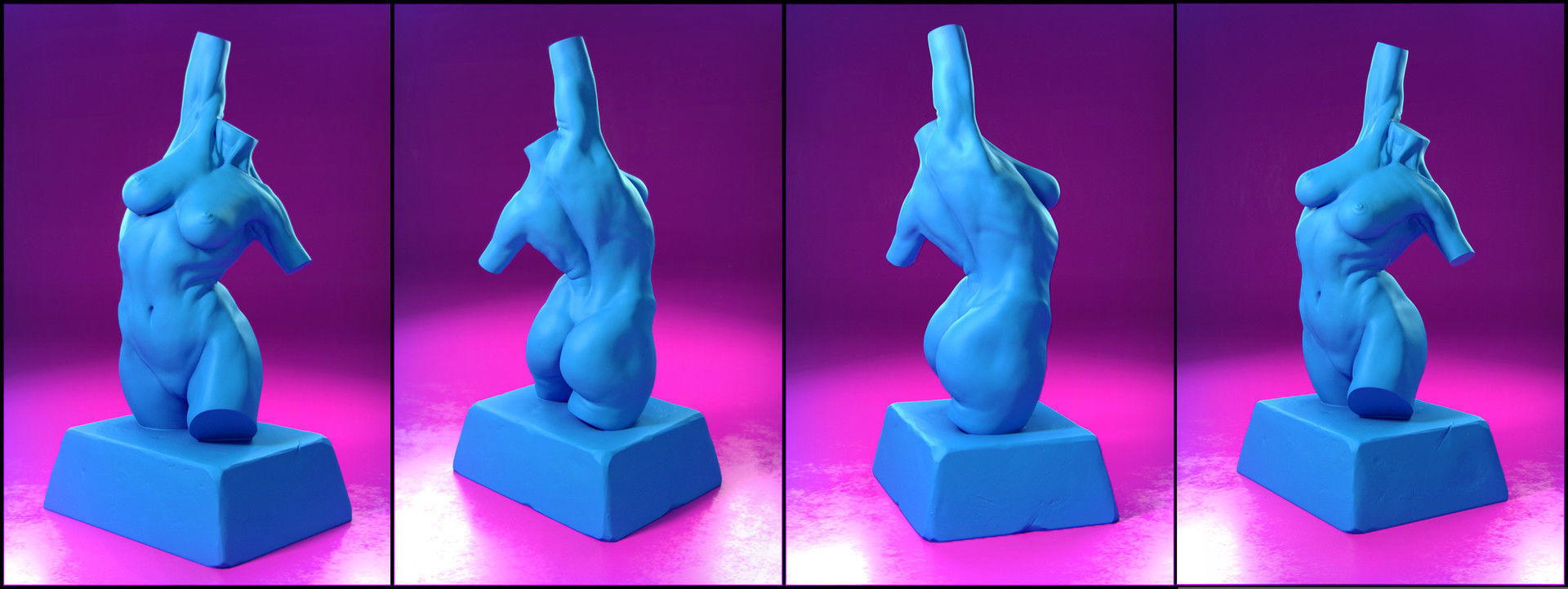 torso study sculpture female anatomy classical art sculptures 3D print model - Mito3D