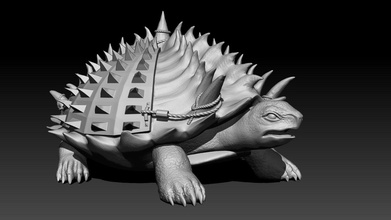 tortashidze modelo tortuga picos monstruo montar reptil tortuga animal dinosaurio gigante fantasía alto highpoly criatura animales stl impresora juegos juguetes 3d 3d print model - Mito3D