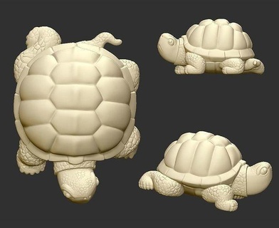 tortoise turtle animal reptile shell nature statue sculpture decoration ornament printable highpoly cute baby little cartoon art sculptures 3d print model - Mito3D