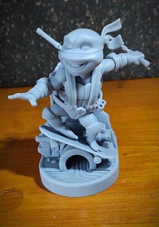 tartaruga ninja tmnt figura Michelangelo nunchaku giocattolo jouet scheggia arte sculture 3d print model - Mito3D