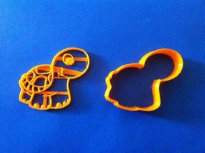 tortuga naranja galleta cortadores mujer personaje niña hembra moda casa cocina comida 3d print model - Mito3D