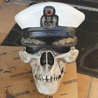 Cranio marino ufficiale maggiore militare bundeswehr guerra mare combattente oceano combattere barca persona marina federale soldato cranio arte sculture 3d print model - Mito3D