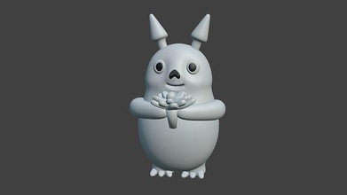 Totoro anime mignonne sculpture personnage sculptures 3dprint animal chat dessin animé imprimable Jeux jouets 3d print model - Mito3D