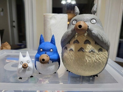 Totoro 3d imprimível modelo anime estatueta colecionável família satsuki mercadoria personagem japonês animação filme inspirado Projeto arte esculturas studioghibli 3d print model - Mito3D