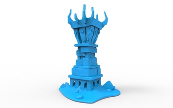 tower miniature - road valhalla set games-toys fdm 3d printer printing printable fantasy lotr stylized cartoony cute board game prop pla games toys 3d print model - Mito3D