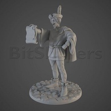 townsfolk 03 herald 28mm rpg role playing game tabletop girl woman man female male peasant maid games toys accessories 3d print model - Mito3D