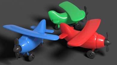 toy airplane plane air jet propeller fly airliner airline plastic colorful wheel wing roof flying aircraft vehicle games toys 3d print model - Mito3D