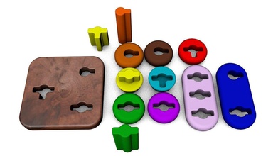 jouet d'enfants jeux-jouets enfant les enfants amusant jeu passe-temps le kid jouer l'aire de puzzle anneaux forme sports l'empilement tout-petits en bois jeux jouets 3d print model - Mito3D