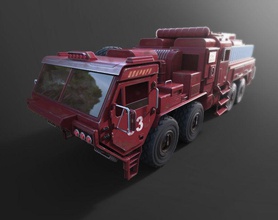 toy game object military fire truck 3dprint car hobby design 3d militaryfiretruck hipoly videogame tablegame gameobject kids fusion360 games toys 3d print model - Mito3D