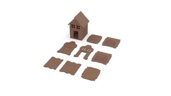 oyuncak ev 3d bulmaca oyun montaj çocuk eğlence Oyna Odun 3dprinting yazı tahtası aile bina mutlu oyunlar oyuncaklar 3d print model - Mito3D