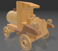 jouet modèle-t camion-citerne modèle de t le réservoir camion bois la roue rétro antique vieux panier voyage jeux les jouets halo 3d print model - Mito3D