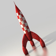 brinquedo foguete nave espacial navio crianças futuro hobbies quadrinho tintina lua mobília desenho animado modelo avião decoração fantasia sci fi física ciência astronomia 3d print model - Mito3D