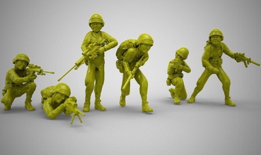 toy soldiers army military soldier weapon character customizable game human challenge male man pistol rifle weapons games toys 3d print model - Mito3D
