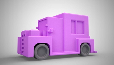 toy truck van vehicle car minibus travel vacation bus transport summer camper hippie delivery white mini lorry transportation games toys 3d print model - Mito3D