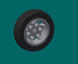 toy wheel lego tire rim 6 spoke games toys 3d print model - Mito3D