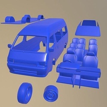 toyota hiace commuter 1992 printable van separate parts body car slot 1 10 scalextric tamiya rc miniz crawler kyosho axial traxxas micro 24 games toys game accessories 3d print model - Mito3D