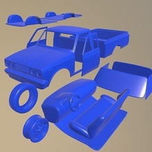 toyota Hilux 1972 imprimible coche vehiculo separar partes cuerpo espacio 1 10 scalextric Tamiya rc miniz tractor kyosho axial traxxas micro 3d print model - Mito3D