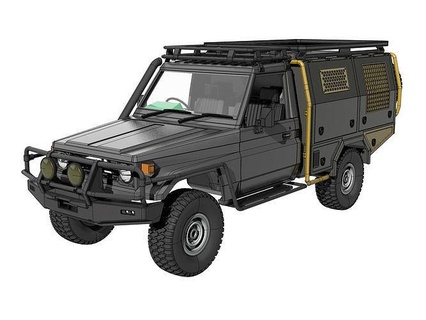 toyota land cruiser fj75 full body canopy 1 10 scale road pickup truck fully rc raer bed tray rctruck hobby diy automotive 3d print model - Mito3D