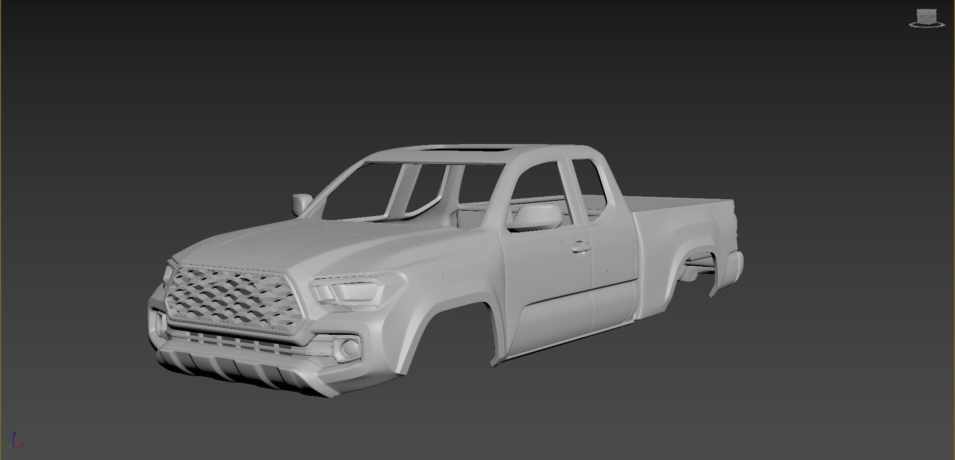 toyota tacoma 2020 accesso alla cabina del corpo di stampa auto hobby automotive camion sport modello printcar rc giocattolo plastica il fai da te 3D print model - Mito3D
