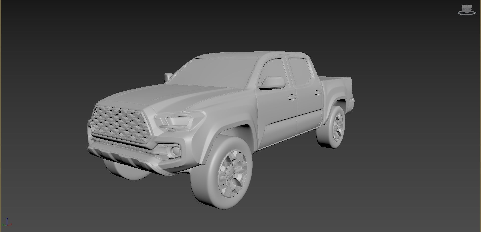 toyota tacoma 2020 on pequeno escala carro carros passatempo auto automotivo caminhão esporte modelo printcar impressão dirigir rc brinquedo plástico faça 3D print model - Mito3D