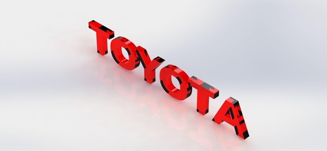 toyota logotipo texto original fonte fábrica fabrica automotivo simbolo símbolo arte sinais logotipos 3d print model - Mito3D