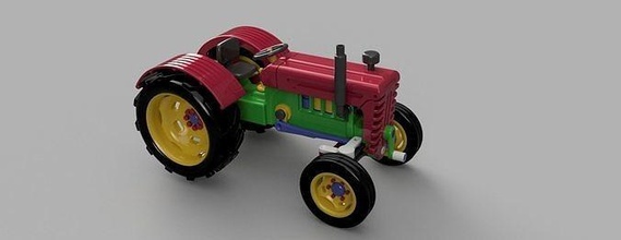 tractor giratorio motor juguete arte escultura juego granja artilugio hogar casa trabajando rueda pasatiempo bricolaje diy mecánico partes 3d print model - Mito3D