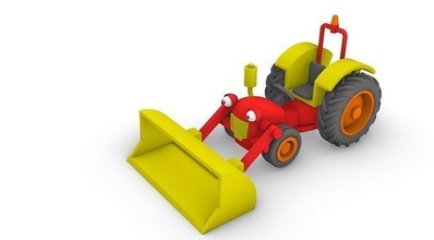 tracteur tracteurtom dessin animé cartoon3dmodel gamins assemblée 3dprint jeux jouets 3d print model - Mito3D