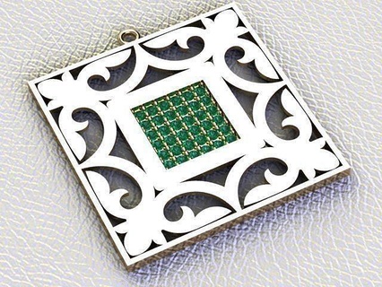traditional pendant jewelry gold silver pendants printable diamond jewel necklace gem 3d print model - Mito3D