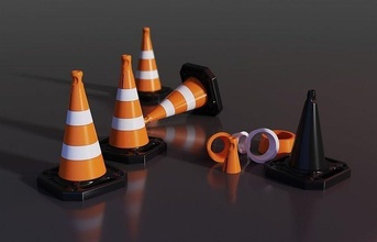 tráfego cone rc decoração modelagem cópia escala deriva carros imprimível limitador coletado jogos brinquedos acessórios 3d print model - Mito3D