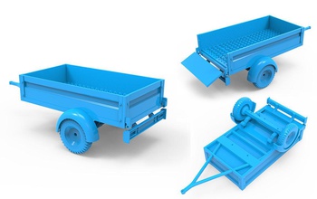 trailer giocattolo veicolo macchina automobile camion cabina rc ruota pneumatico trattore stampabile sbarcare industriale pesante controllo attrezzature passatempo fai settore automobilistico 3d print model - Mito3D