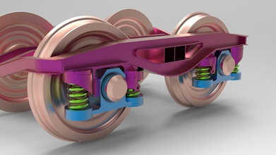 zug drehgestell eisenbahn einstellen y25 schiene spur spiele spielzeuge rahmen drehgestellrahmen radsatz räder wagen kabine transport 3d print model - Mito3D