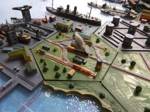 treno stazione esadecimale accessori tavola giochi gioco tavolo giocattoli terreno parete guerra hexstation ferroviaria 3d print model - Mito3D