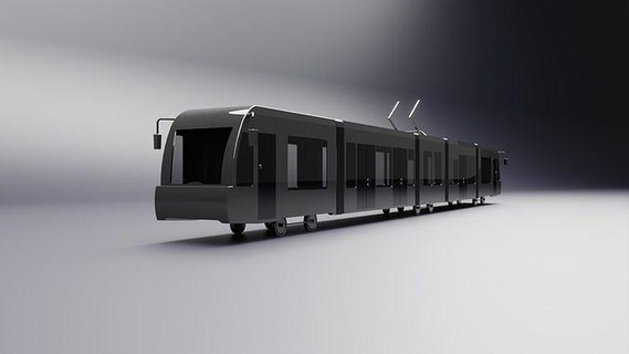 tram cad modello rotaia treno trasporto ferrovia veicolo Metro 3dprinting miniatura 3dmodel passatempo Fai 3d print model - Mito3D
