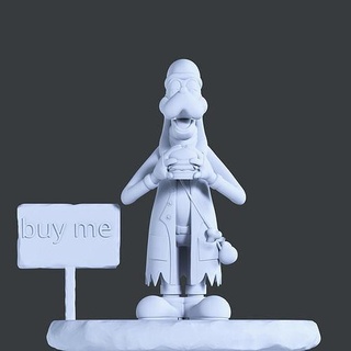 vagabundo mentecato estatua figura escultura 3dprint Arte 3d modelo personaje juguete disney dibujos animados juegos juguetes juego accesorios 3d print model - Mito3D