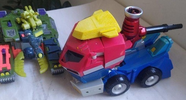 transformadores animado optimus principal supremo sirenas luces tampa techo reemplazo juguete camión juegos juguetes 3d print model - Mito3D
