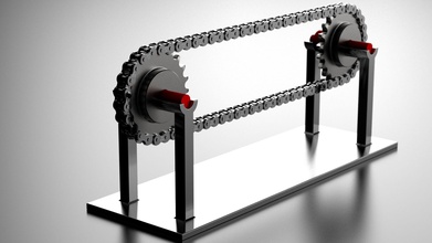bulaşma zincir dişli montaj standart rulman ansi 60 makaralı zincir sevk zinciri makine dişliler ekipman sanat 3d print model - Mito3D