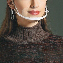 transparent plastic corona face mask mouth shield faceshield chin hobby diy 3d print model - Mito3D