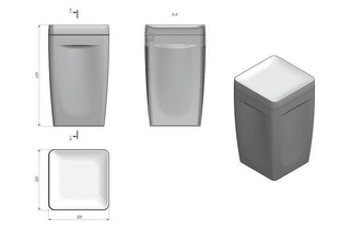spazzatura scatola plastica isolato raccolta differenziata contenitore confezione pacchetto cassa pattumiera carico cestino bidone casa cucina cenare 3d print model - Mito3D