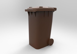 poubelle pouvez 3d 3dprint impression ordures sac gaspillage noir plastique pile déverser urbain déchet débris papier maison accessoires 3d print model - Mito3D