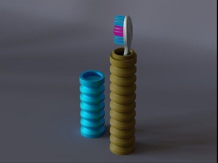 seyahat diş fırça durum kılıf 08 Kutu banyo ev gadget'lar fırçası hediye Kulp destek depolama kavanoz konteyner Oral takma hijyen sağlık hizmeti 3d print model - Mito3D